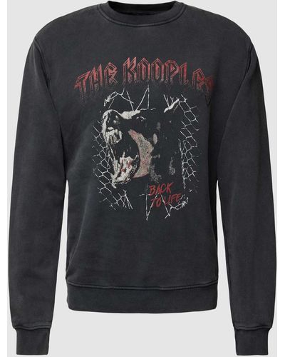 The Kooples Sweatshirt Met Label- En Motiefprint - Zwart