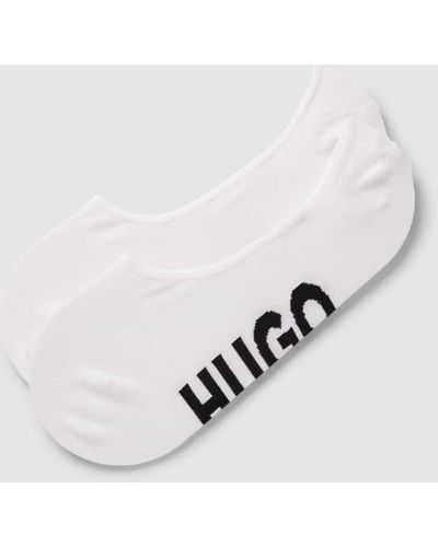 HUGO Füßlinge mit Label-Schriftzug im 2er-Pack - Weiß