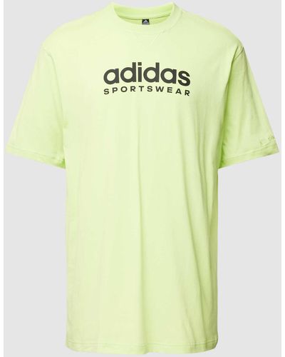 adidas T-shirt Met Labelprint - Geel