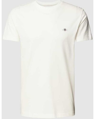 GANT T-Shirt mit Label-Stitching - Natur