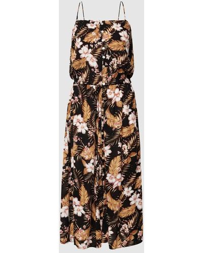 Rip Curl Knielanges Kleid mit floralem Allover-Muster - Natur