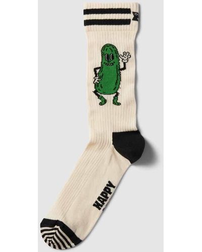 Happy Socks Socken mit Motiv-Print Modell 'Pickles' - Weiß