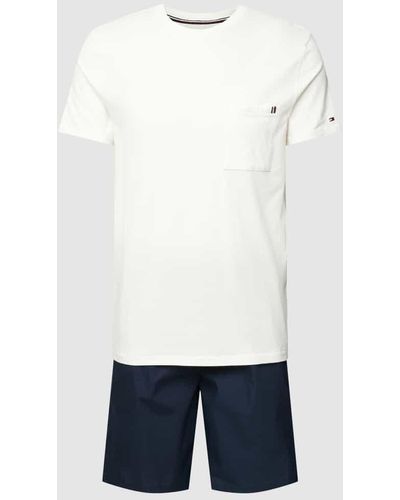 Tommy Hilfiger Pyjama mit Rundhalsausschnitt - Weiß