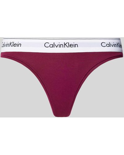 Calvin Klein String mit elastischem Label-Bund - Lila