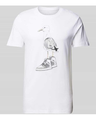 Mister Tee T-Shirt mit Motiv-Print Modell 'Seagull Sneaker' - Blau