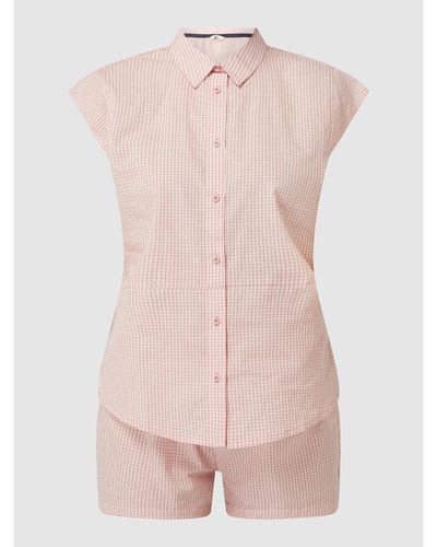 Esprit Pyjama aus Bio-Baumwolle mit Vichy-Karo - Pink