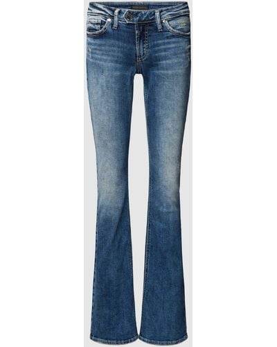 Silver Jeans Co. Bootcut Jeans im Used-Look Modell 'TUESDAY' - Blau