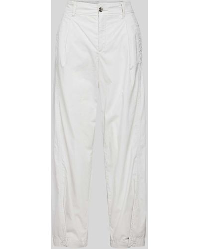 M·a·c Regular Fit Hose mit Bundfalten Modell 'Kira' - Weiß