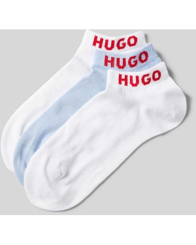 HUGO Socken mit Label-Print im 3er-Pack - Weiß