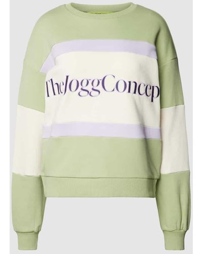TheJoggConcept Sweatshirt mit Label-Print - Grün