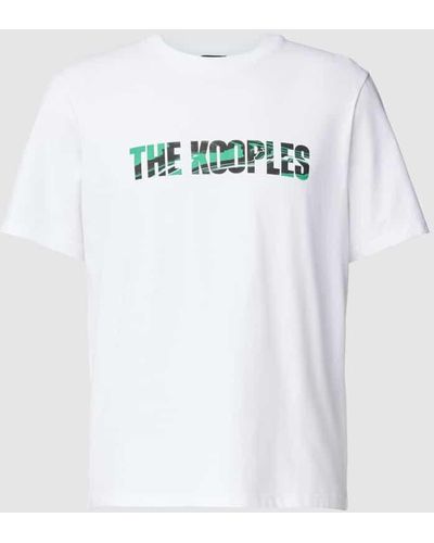 The Kooples T-Shirt mit Rundhalsausschnitt und Label-Print - Weiß