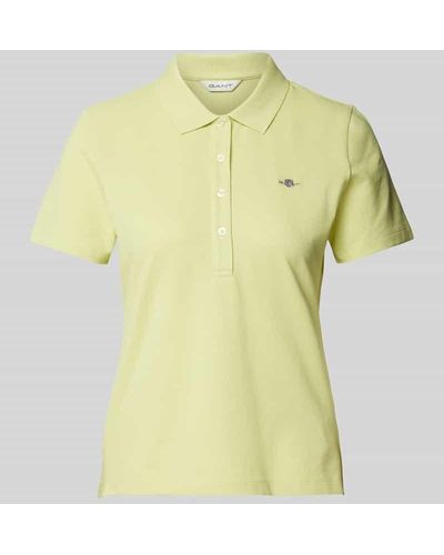 GANT Slim Fit Poloshirt mit Label-Stitching - Gelb