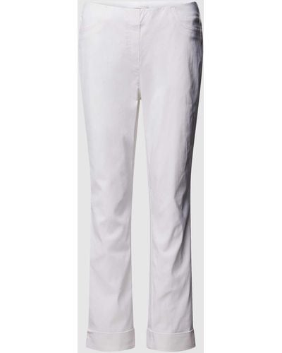 SteHmann Regular Fit Hose mit verkürztem Schnitt Modell 'IGOR' - Weiß