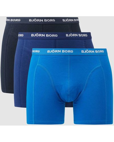 Björn Borg Trunks mit Logo-Bund im 3er-Pack - Blau
