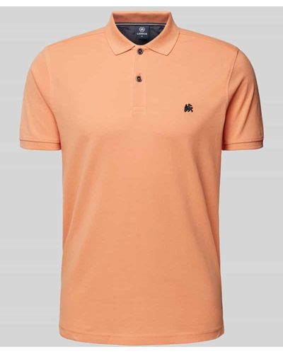 Lerros Regular Fit Poloshirt mit Logo-Stitching - Orange