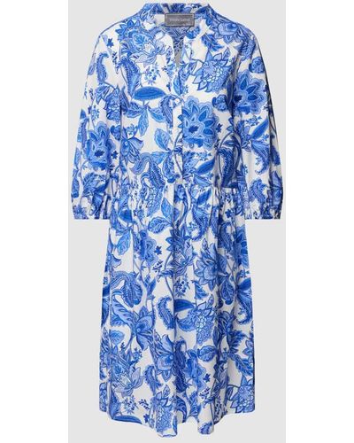 White Label Kleid mit floralem Allover-Muster - Blau
