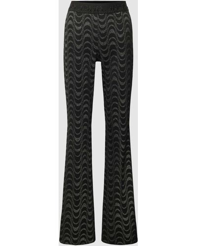 Cambio Stoffen Broek Met Elastische Band - Zwart