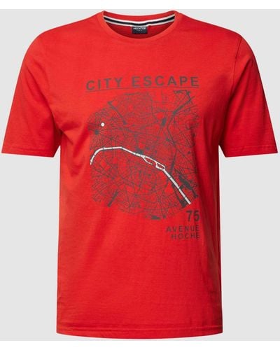 Hechter Paris T-shirt Met Motiefprint - Rood