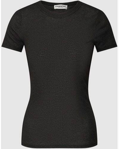 Essentiel Antwerp Strickshirt mit Effektgarn - Schwarz