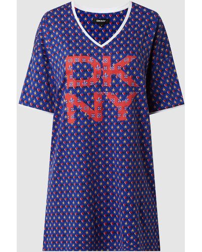 DKNY Nachthemd Met All-over Motief - Blauw