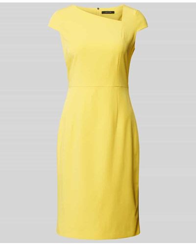 Comma, Knielanges Kleid mit Teilungsnähten - Gelb