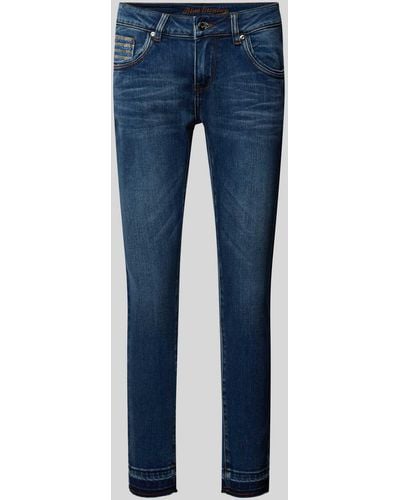 Blue Monkey Skinny Fit Jeans mit Paillettenbesatz Modell 'CHERRY' - Blau
