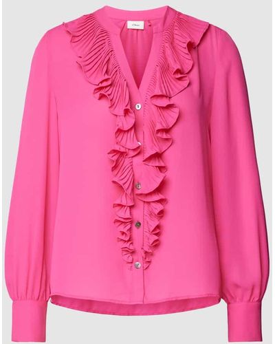 S.oliver Bluse mit Volants - Pink