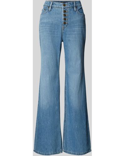 Lauren by Ralph Lauren Flared Cut Jeans Met Knoopsluiting - Blauw