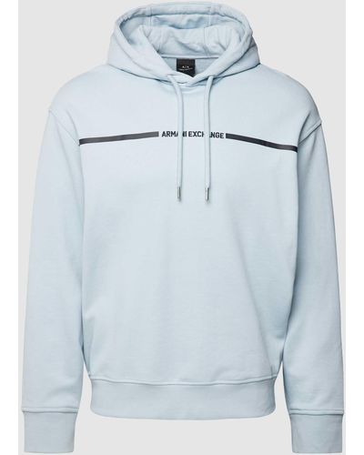 Armani Exchange Sweatshirt Met Labelstitching - Blauw