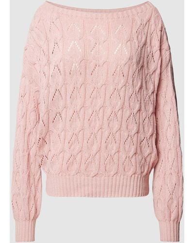 ONLY Gebreide Pullover Met Broderie Anglaise - Roze