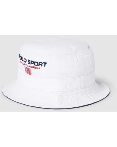 Polo Ralph Lauren Bucket Hat mit Label-Stitching - Weiß