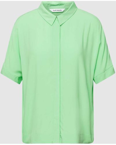 SOFT REBELS Overhemdblouse Met Blinde Knoopsluiting - Groen
