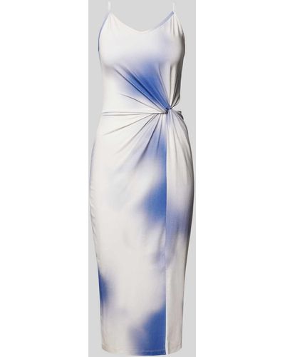 EDITED Knielanges Kleid mit Allover-Muster - Blau
