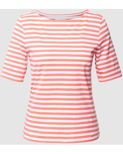 Fynch-Hatton T-Shirt mit Streifenmuster Modell 'Boat Neck' - Pink
