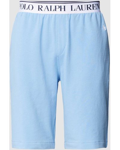 Polo Ralph Lauren Slim Fit Sweatshorts mit Label-Stitching - Blau
