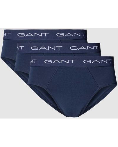 GANT Slip mit elastischem Logo-Bund im 3er-Pack - Blau