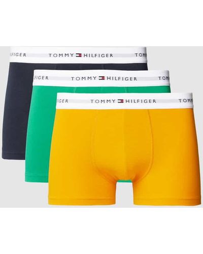 Tommy Hilfiger Trunks mit Label-Bund im 3er-Pack - Gelb