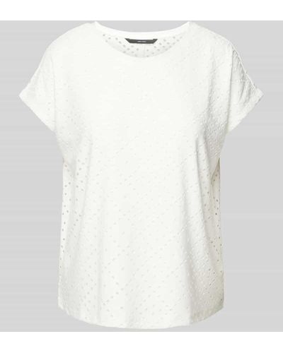 Vero Moda T-Shirt mit Lochstickerei Modell 'TASSA' - Weiß