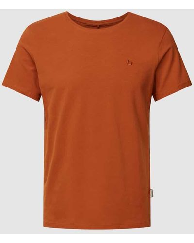 Blend T-Shirt mit Label-Stitching Modell 'Dinton' - Orange