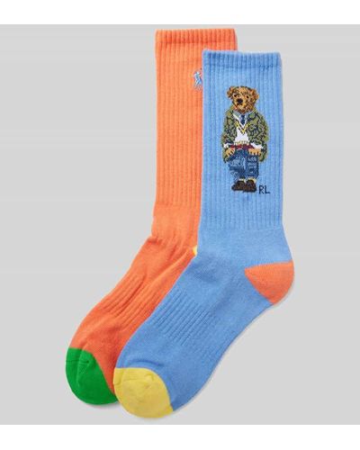 Polo Ralph Lauren Socken im Colour-Blocking-Design im 2er-Pack - Blau