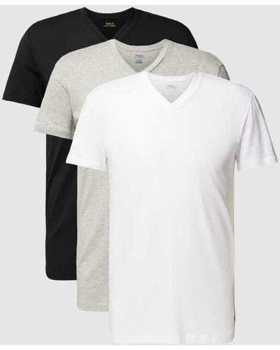 Polo Ralph Lauren Unterhemd mit V-Ausschnitt im 3er-Pack - Schwarz