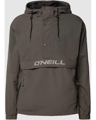 O'neill Sportswear Anorak Met Labelprint - Grijs
