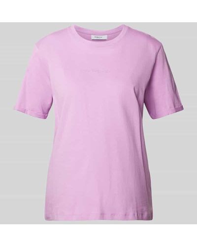 MSCH Copenhagen T-Shirt mit Label-Print Modell 'Terina' - Pink