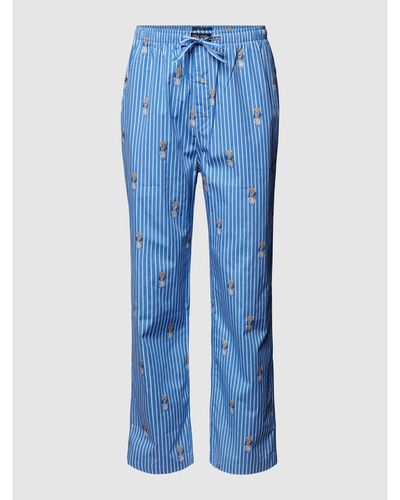 Polo Ralph Lauren Pyjama-Hose mit Allover-Logo - Blau