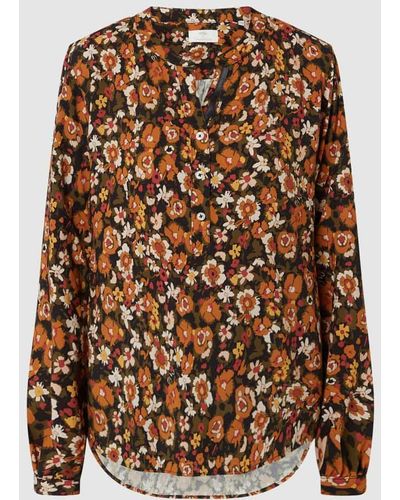 Fynch-Hatton Blusenshirt mit floralem Muster - Braun