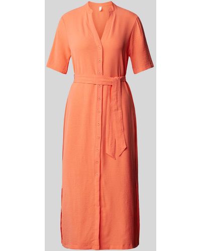 QS Midi-jurk Met Tuniekkraag - Oranje
