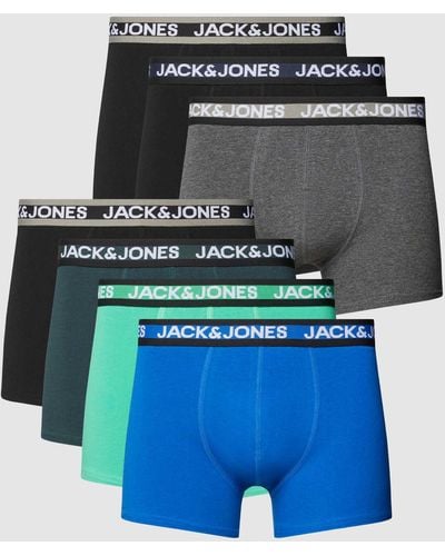 Jack & Jones Trunks mit Label-Print Modell 'ADRIAN' im 7er-Pack - Blau