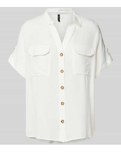 Vero Moda Hemdbluse mit Knopfleiste Modell 'BUMPY' - Weiß