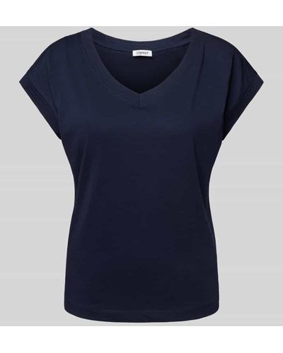 Esprit T-Shirt mit Kappärmeln - Blau