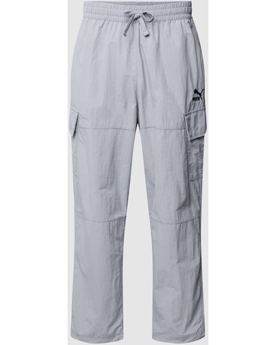 PUMA PERFORMANCE Sweatpants mit Label-Stitching - Blau